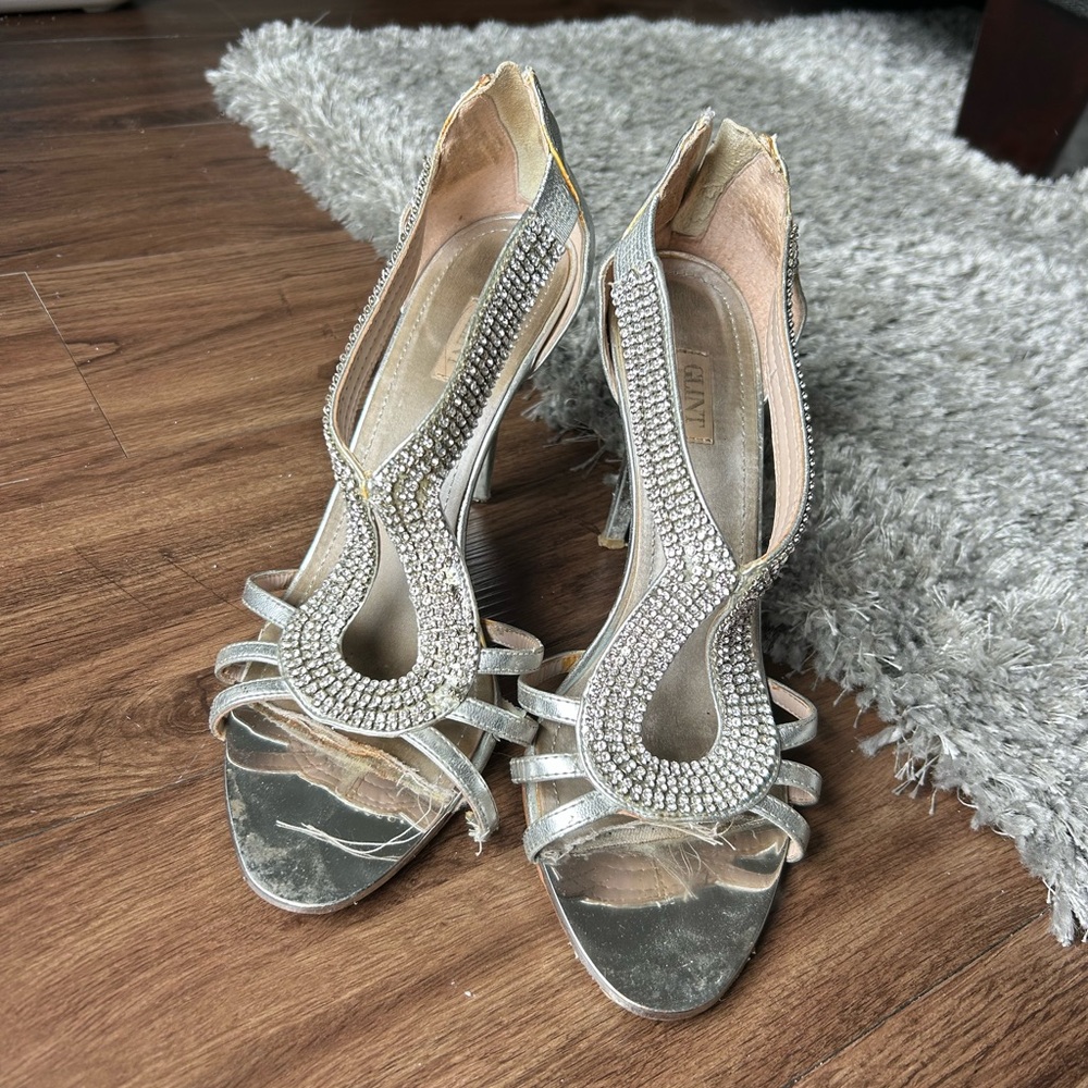 Silver Rhinestone Heels